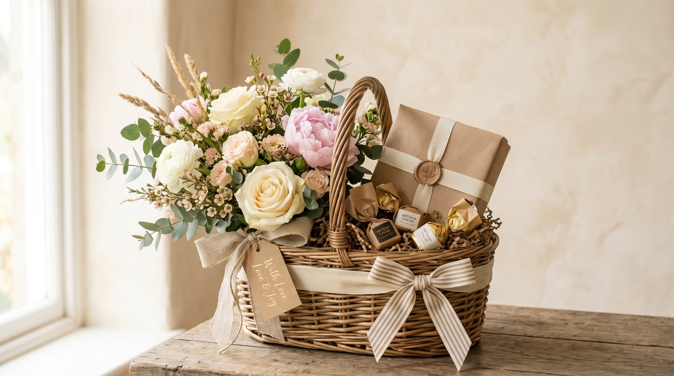 Cestas e presentes com flores